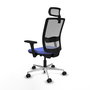 PIQUERAS Y CRESPO Silla de oficina Haches con mecanismo Sincro/Traslack, Azul claro y Gris