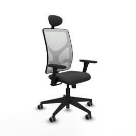 PIQUERAS Y CRESPO Silla de oficina Motilla con mecanismo Sincro, Gris oscuro y Blanco