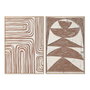 DKD Home Decor Cuadro de Madera y Lienzo Abstracto Surtido de 2 Piezas