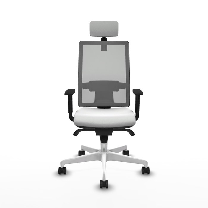 PIQUERAS Y CRESPO Silla de oficina Horna con mecanismo Sincro, Blanco y Gris PIQUERAS Y CRESPO Silla de oficina Horna con mecanismo Sincro, Blanco y Gris