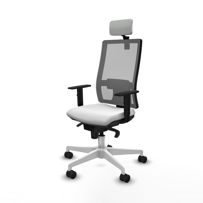 PIQUERAS Y CRESPO Silla de oficina Horna con mecanismo Sincro, Blanco y Gris PIQUERAS Y CRESPO Silla de oficina Horna con mecanismo Sincro, Blanco y Gris