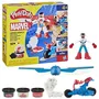 Play-Doh Capitán América Set Moto Sharp con Figura Flexible, 3 Accesorios y Plastilina, HASG05555L0, A Partir de 4 Años, Marvel