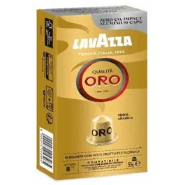 Lavazza Cápsula Qualitá Oro 08668 para Nespresso, Caja de 10 Cápsulas de Café Molido, Intensidad 8/13