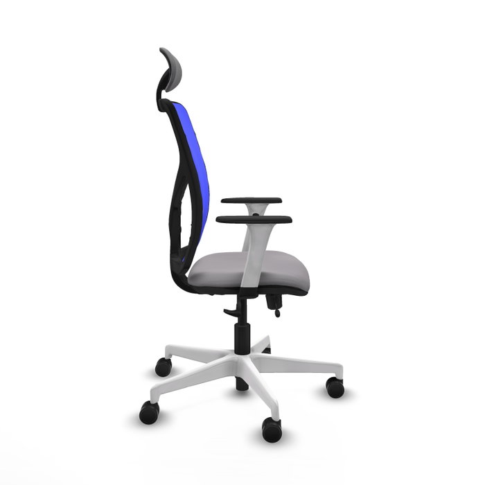 PIQUERAS Y CRESPO Silla de oficina Motilla con mecanismo Sincro/Traslack, Azul y Gris