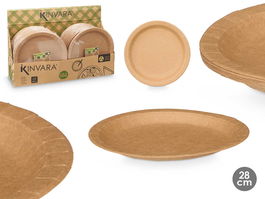 KINVARA Set 12 Platos Kraft 28 cm Natural Papel (Set de 48)