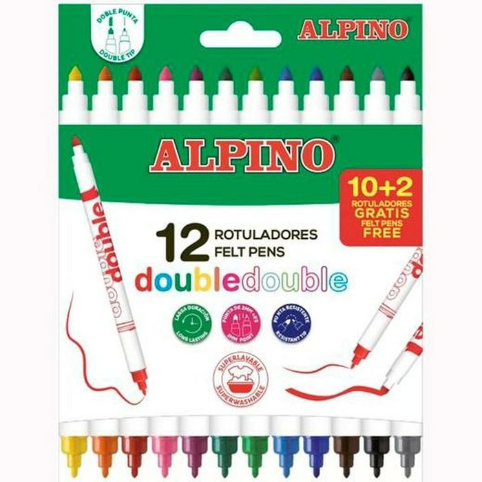 Set de Rotuladores Alpino Double Multicolor 12 Piezas (24 Unidades) Set de Rotuladores Alpino Double Multicolor 12 Piezas (24 Unidades)