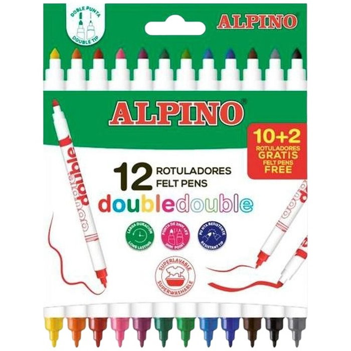 Set de Rotuladores Alpino Double Multicolor 12 Piezas (24 Unidades) Set de Rotuladores Alpino Double Multicolor 12 Piezas (24 Unidades)