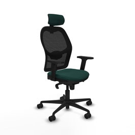PIQUERAS Y CRESPO Silla de oficina Jorquera con mecanismo Sincro, Verde botella y Negro