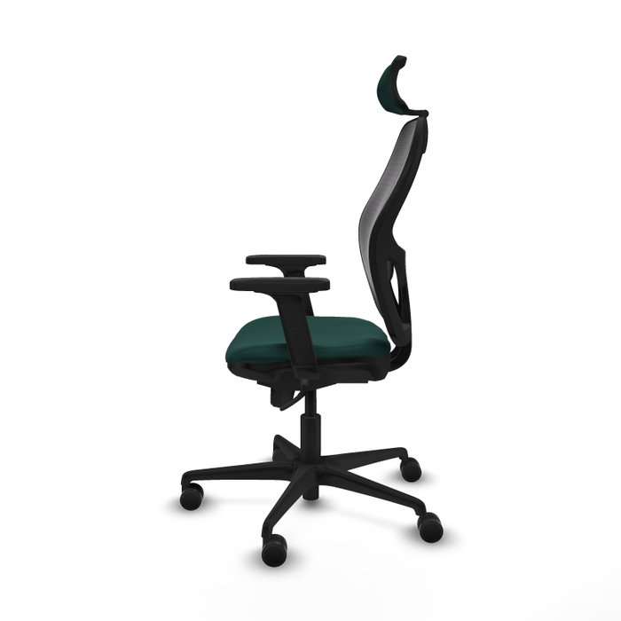 PIQUERAS Y CRESPO Silla de oficina Jorquera con mecanismo Sincro, Verde botella y Negro