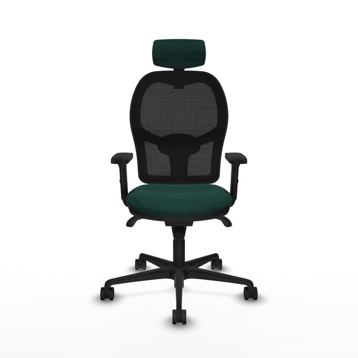 PIQUERAS Y CRESPO Silla de oficina Jorquera con mecanismo Sincro, Verde botella y Negro