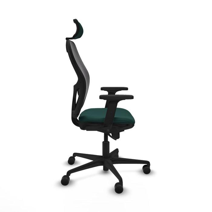 PIQUERAS Y CRESPO Silla de oficina Jorquera con mecanismo Sincro, Verde botella y Negro