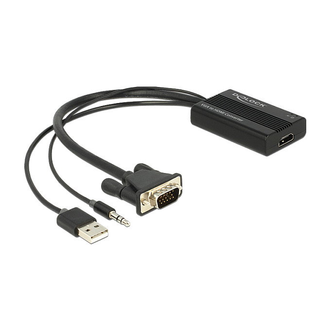 DeLOCK 62597 Adaptador VGA a HDMI con Audio y Alimentación USB DeLOCK 62597 Adaptador VGA a HDMI con Audio y Alimentación USB