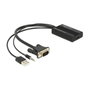 DeLOCK 62597 Adaptador VGA a HDMI con Audio y Alimentación USB