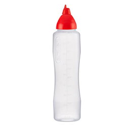 Araven Normaplas Dosificador de Salsas Rojo, 8 cm Diámetro x 31 cm Alto, Capacidad 1 Litro, Polietileno para Cocina