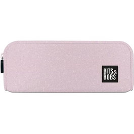 Grafoplás Portatodo de Silicona Bits&Bobs Rosa Pastel Glitter con Cremallera Resistente al Agua 20x7.5x5.5 cm