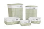 DKD Home Decor Set de 5 Cestas para la Ropa de Mimbre y Poliéster Verde