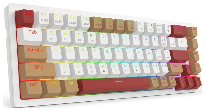 Redragon Rammus K677WLR-RGB-PRO Teclado Mecánico Inalámbrico 68 Teclas RGB Layout Polaco