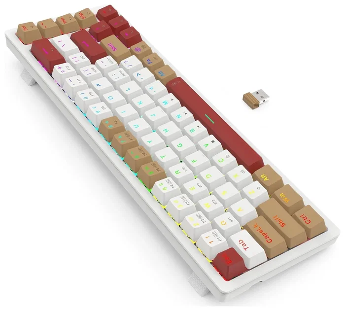 Redragon Rammus K677WLR-RGB-PRO Teclado Mecánico Inalámbrico 68 Teclas RGB Layout Polaco