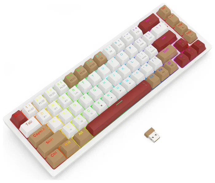 Redragon Rammus K677WLR-RGB-PRO Teclado Mecánico Inalámbrico 68 Teclas RGB Layout Polaco