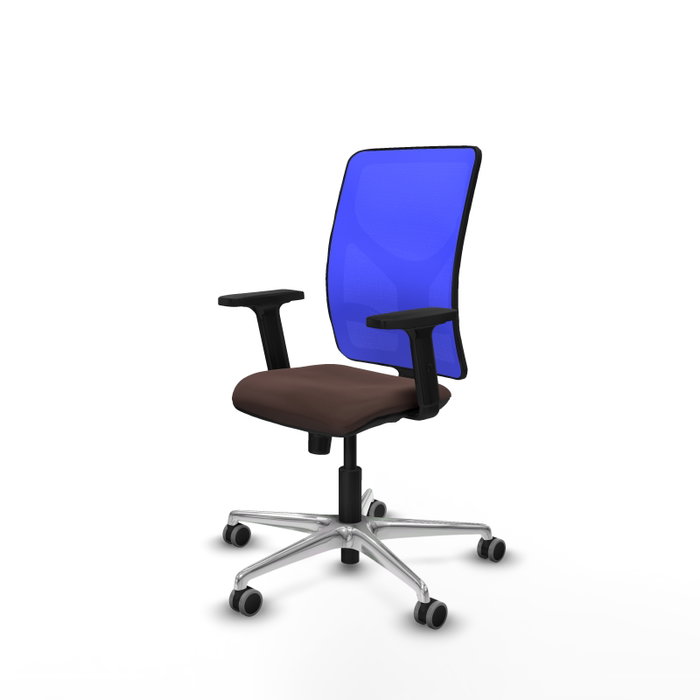 PIQUERAS Y CRESPO Silla de oficina Motilla Marrón oscuro y Azul PIQUERAS Y CRESPO Silla de oficina Motilla Marrón oscuro y Azul
