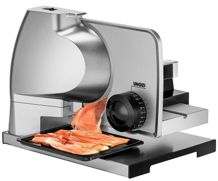 Unold 78826 Cortafiambres Metal Plus, Plata/Negro