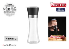 Inde Molinillo Pimienta Vidrio Privilege 6,5 cm Ancho x 18,5 cm Alto x 6,7 cm Largo (24 Unidades)