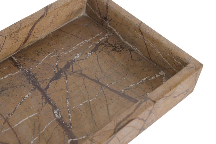 DKD Home Decor Bandeja de Mármol Marrón 30,5x15,5x3,8 cm de la Colección Marmol 2025
