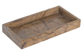 DKD Home Decor Bandeja de Mármol Marrón 30,5x15,5x3,8 cm de la Colección Marmol 2025
