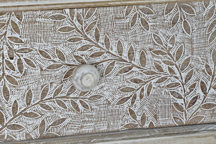 DKD Home Decor Consola Indio Natural Blanco Mango 91 x 42 x 81 cm