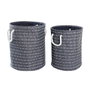 DKD Home Decor Set de 2 Cestas de Poliéster Azul Marino 38x38x47 cm