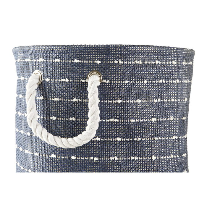 DKD Home Decor Set de 2 Cestas de Poliéster Azul Marino 38x38x47 cm DKD Home Decor Set de 2 Cestas de Poliéster Azul Marino 38x38x47 cm