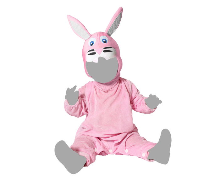 Disfraz Conejo Unisex Bebé Rosa 12-24 Meses