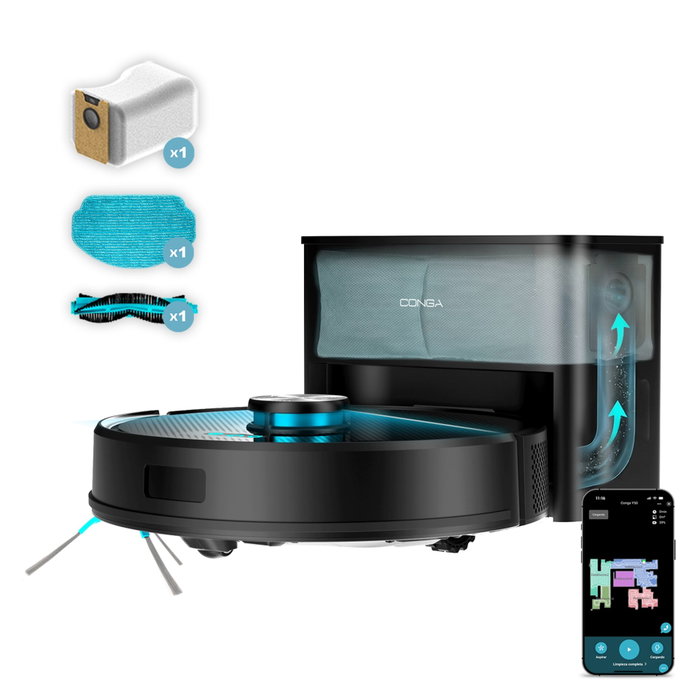 Cecotec Conga Y50 Robot aspirador y fregador Negro