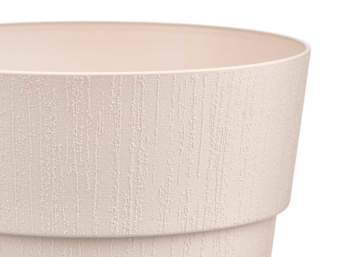 Stefanplast Maceta Plástico 30 cm Ethica Blanco Roto con Reserva de Agua 29 cm Alto x 30 cm Diámetro (Set de 6)