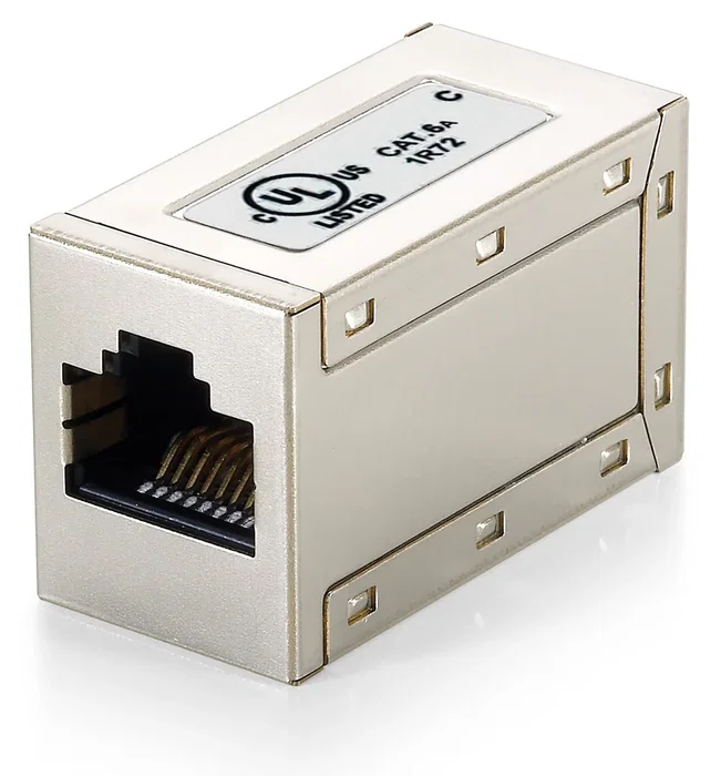 Equip 221169 Adaptador (Cambiador de Género) RJ-45 Hembra/Hembra Metálico, Conectores Chapados en Oro, Compatible con Cable Cat6a