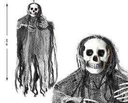 Esqueleto Colgante Negro Y Gris 91x66 cm Decoración Halloween Terror