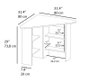 Hanah Home Corner Mesa de Estudio Roble Zafiro | Tablero de Partículas Melaminado 18mm, Con Estanterías y Fijación a Pared, Ideal para Estudiantes y Oficina en Casa, 80x73.8x80cm