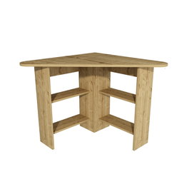 Hanah Home Corner Mesa de Estudio Roble Zafiro | Tablero de Partículas Melaminado 18mm, Con Estanterías y Fijación a Pared, Ideal para Estudiantes y Oficina en Casa, 80x73.8x80cm
