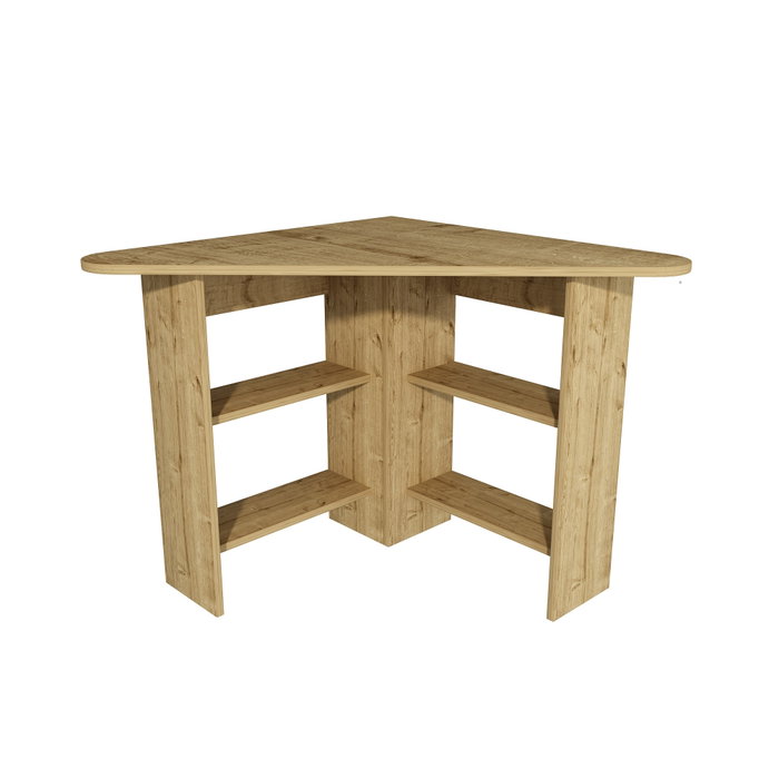 Hanah Home Corner Mesa de Estudio Roble Zafiro | Tablero de Partículas Melaminado 18mm, Con Estanterías y Fijación a Pared, Ideal para Estudiantes y Oficina en Casa, 80x73.8x80cm Hanah Home Corner Mesa de Estudio Roble Zafiro | Tablero de Partículas Melaminado 18mm, Con Estanterías y Fijación a Pared, Ideal para Estudiantes y Oficina en Casa, 80x73.8x80cm