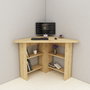 Hanah Home Corner Mesa de Estudio Roble Zafiro | Tablero de Partículas Melaminado 18mm, Con Estanterías y Fijación a Pared, Ideal para Estudiantes y Oficina en Casa, 80x73.8x80cm
