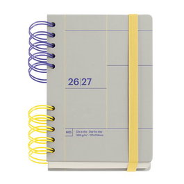 Agenda Escolar (2026-27) Miquelrius Back To Basics Wire-O Tapa Extra Con Goma Activa 8º 126X178 D/P Gris