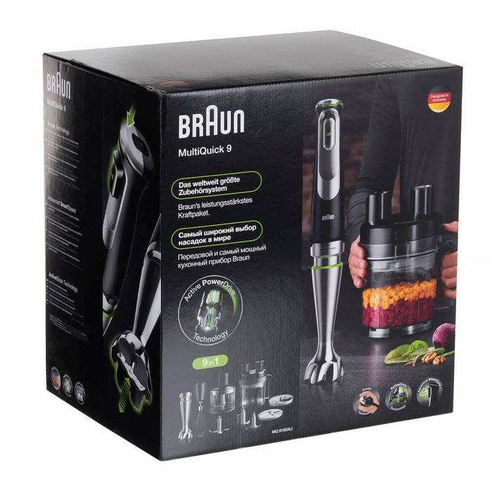 Braun MultiQuick 9 MQ 9195XLI Batidora de inmersión Negro/Acero inoxidable