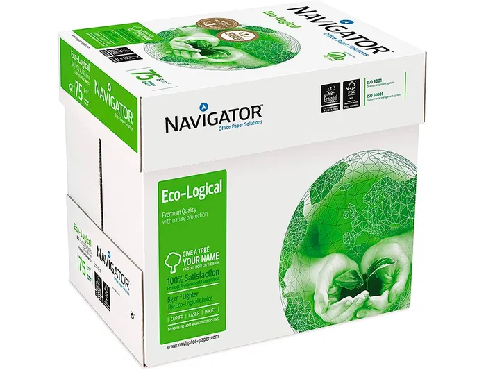 Navigator Papel Eco Logical DIN A4 75 gramos Multifuncion Paquete de 500 Hojas Blanco Certificado Ecolabel y FSC