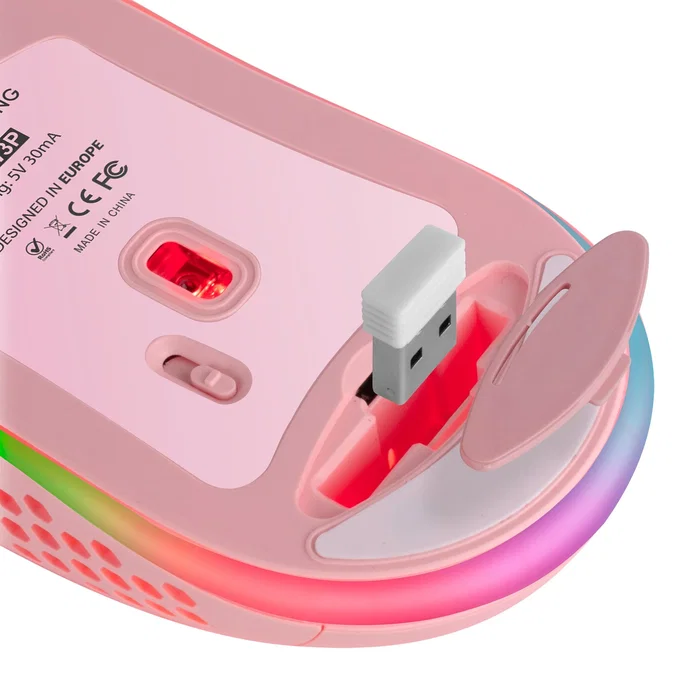 Mars Gaming MMW3P Ratón Gaming Inalámbrico 3200 DPI Rosa