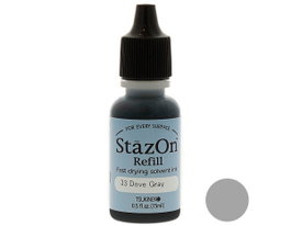 Tsukineko Tinta STAZON Gris Paloma 15ml para Vidrio y Plástico