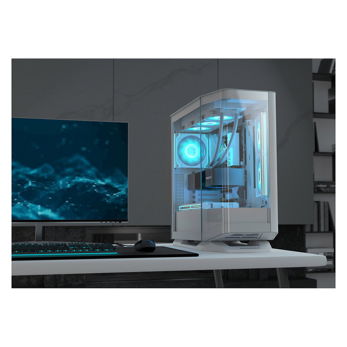 Cougar CGR-58M6W-RGB Midi Tower PC Blanco ATX EATX micro ATX Mini-ITX Vidrio Templado ARGB