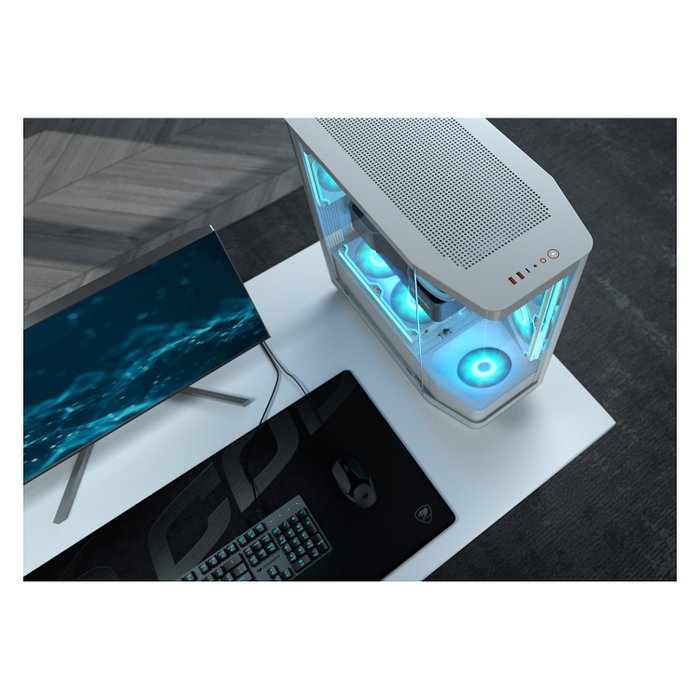 Cougar CGR-58M6W-RGB Midi Tower PC Blanco ATX EATX micro ATX Mini-ITX Vidrio Templado ARGB