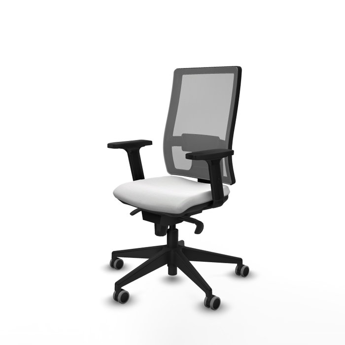 PIQUERAS Y CRESPO Silla de oficina Horna con mecanismo Sincro, Tela Blanca y Malla Gris