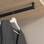 Emuca Lote de 2 barras para armario Luxe de longitud 0.75m con soportes, Aluminio y Plástico, Pintado negro texturizado