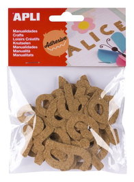 APLI Set de 5 bolsas de letras de corcho adhesivas de 45 mm (52 unidades por bolsa)